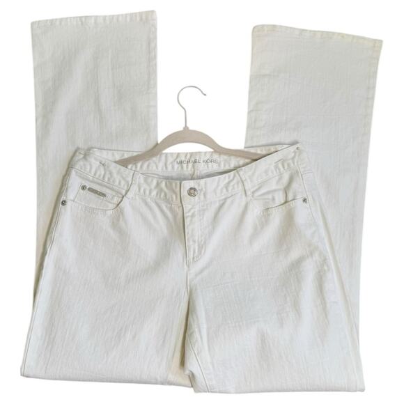 Michael Kors Straight Leg White Denim Jean Pants Womens Size 10 - Picture 4 of 15